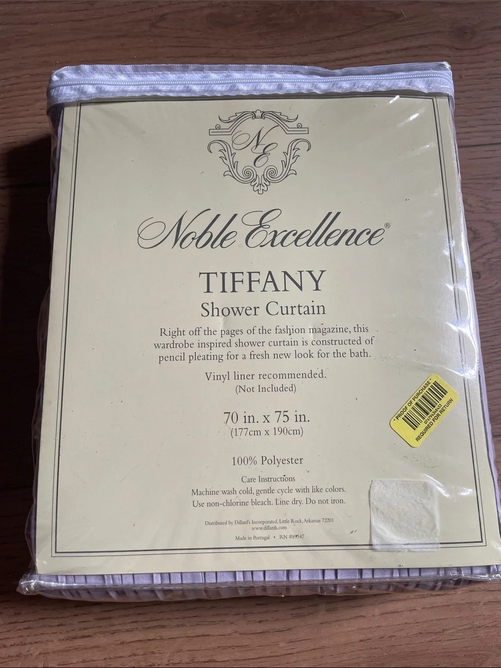 NOBLE EXCELLENCE Dillard’s Vintage Lilac Shower Curtain 70”x75” | NWT